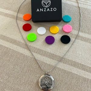 Anzazo essential oil diffuser necklace- magnetic locket. Stainless steel .